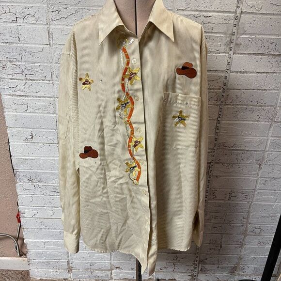 Fabrizio Vintage Embroidered Western Button Up Long Sleeve Shirt Large - Picture 2 of 12